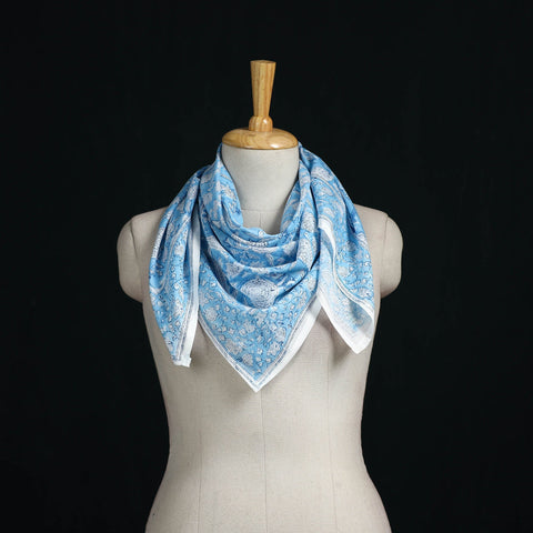 Sanganeri hand block print cotton scarf 08 - handcrafted