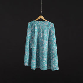 Sanganeri hand cotton wrap around skirt 40 - handcrafted