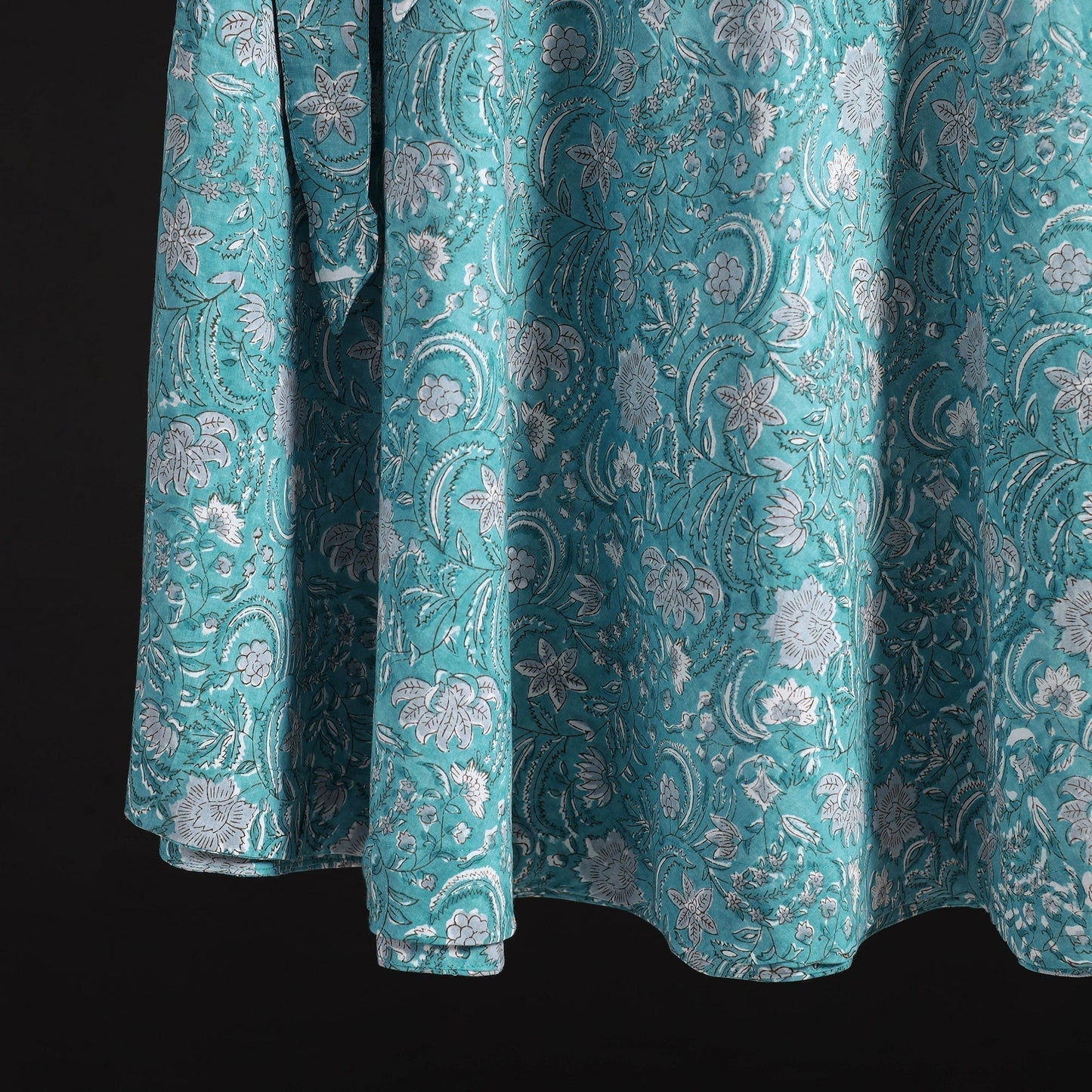 Sanganeri hand cotton wrap around skirt 40 - handcrafted
