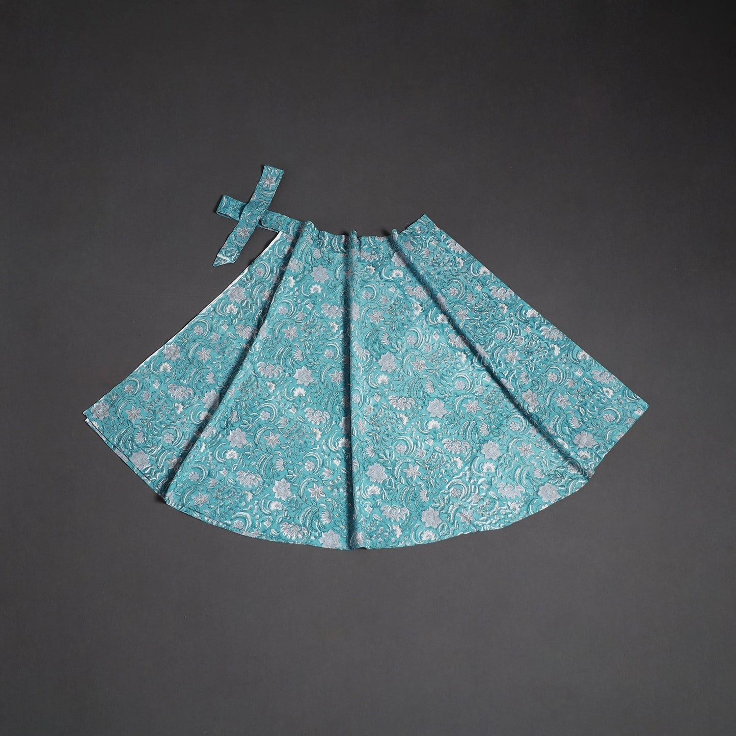 Sanganeri hand cotton wrap around skirt 40 - handcrafted