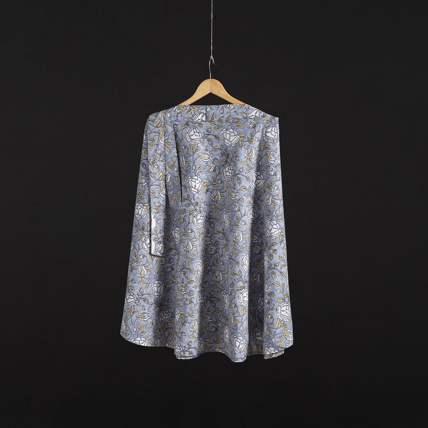 Sanganeri hand cotton wrap around skirt 42 - handcrafted