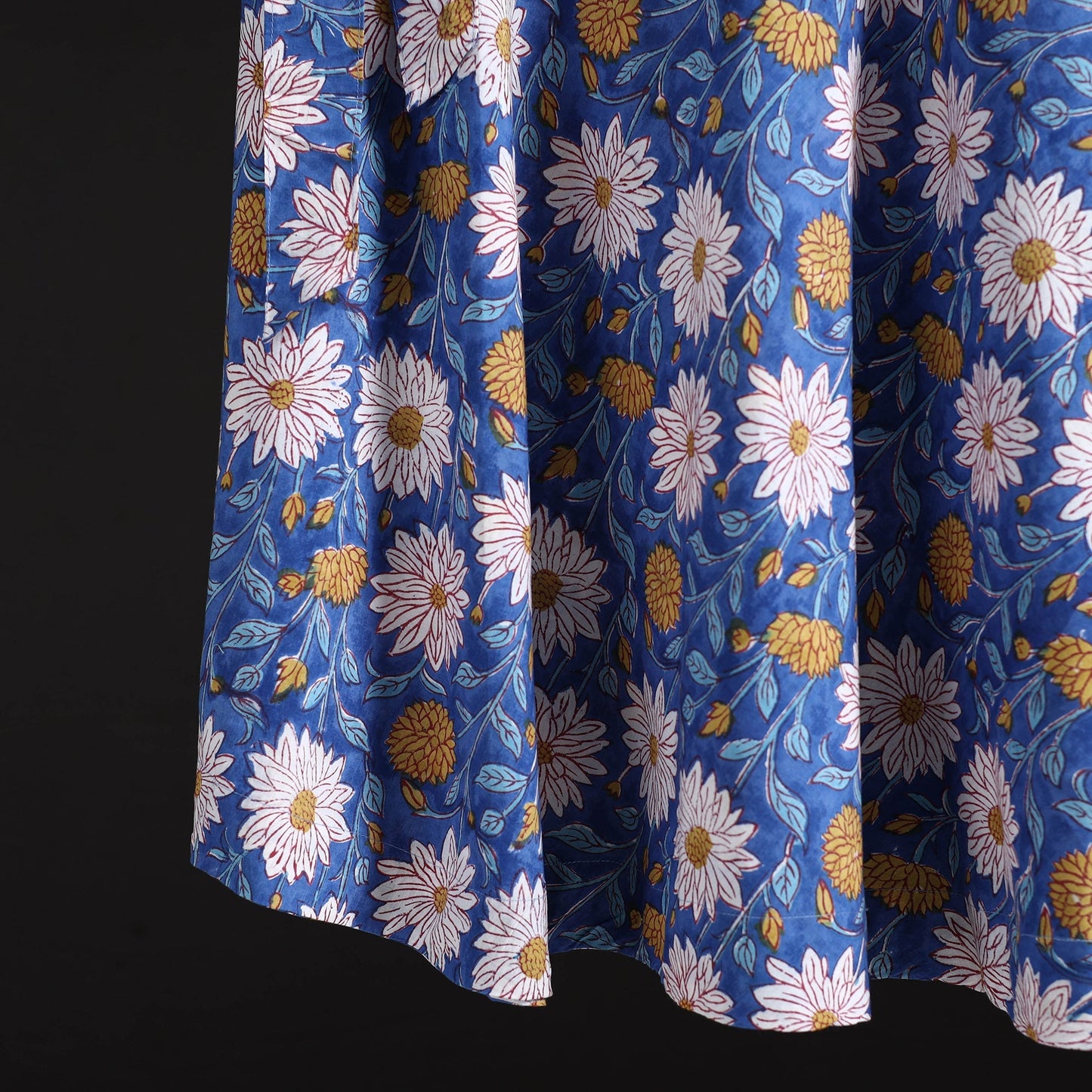 Sanganeri hand cotton wrap around skirt 54 - handcrafted