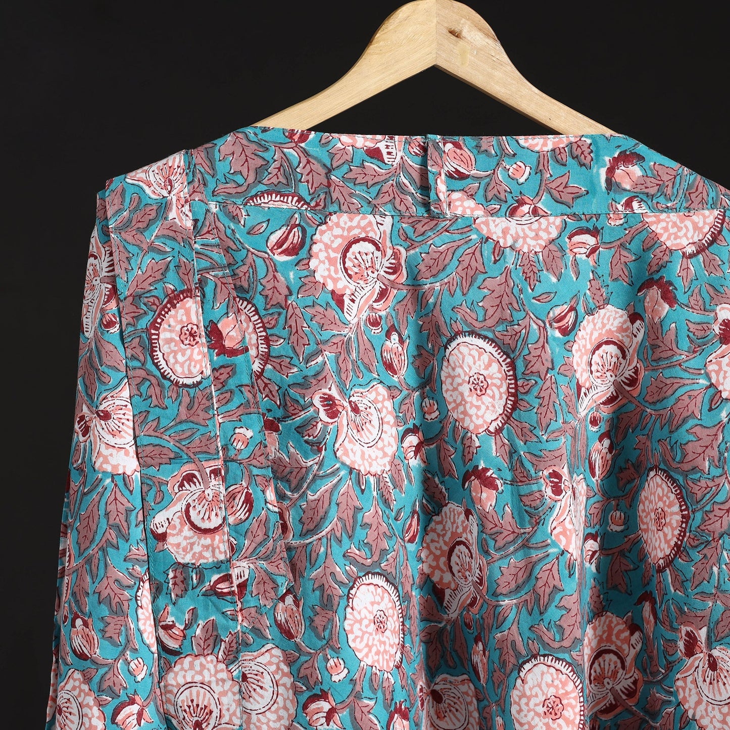 Sanganeri hand cotton wrap around skirt 56 - handcrafted