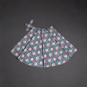 Sanganeri hand cotton wrap around skirt 56 - handcrafted