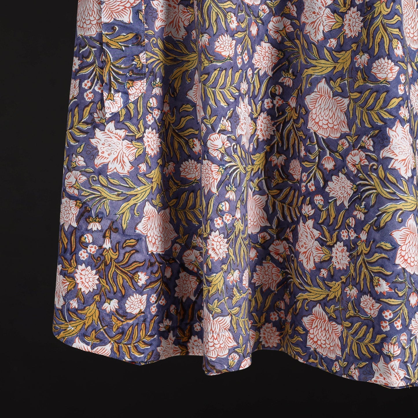 Sanganeri hand cotton wrap around skirt 57 - handcrafted