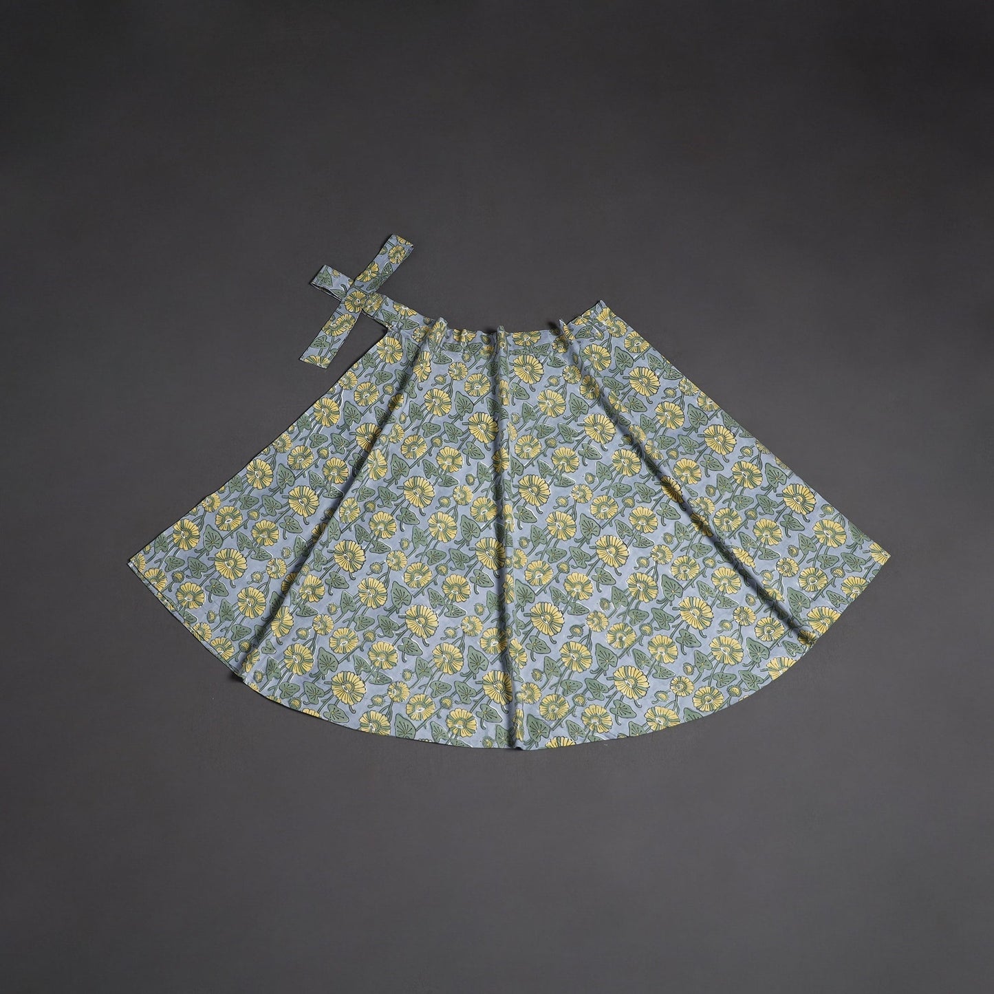 Sanganeri hand cotton wrap around skirt 75 - handcrafted