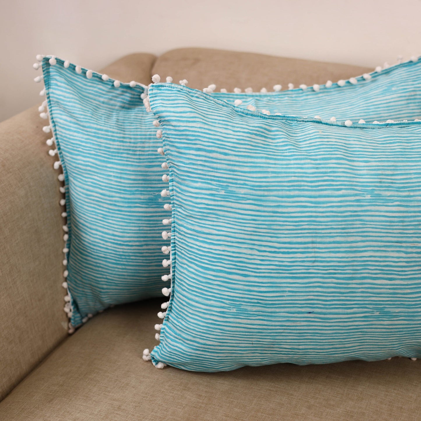 Sanganeri hand pillow covers (set of 2) 40 - handcrafted