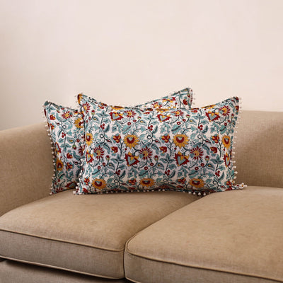 Sanganeri hand pillow covers (set of 2) 41 - handcrafted
