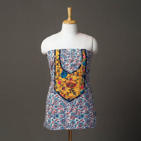 Blue - sanganeri patchwork unstitched kurta material (3m)