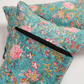 Blue - sanganeri pillow cover (set of 2) 24 - handcrafted