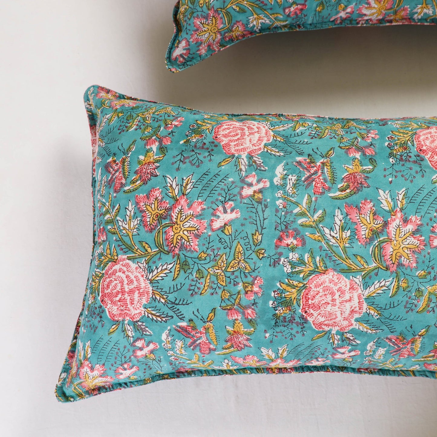 Blue - sanganeri pillow cover (set of 2) 24 - handcrafted