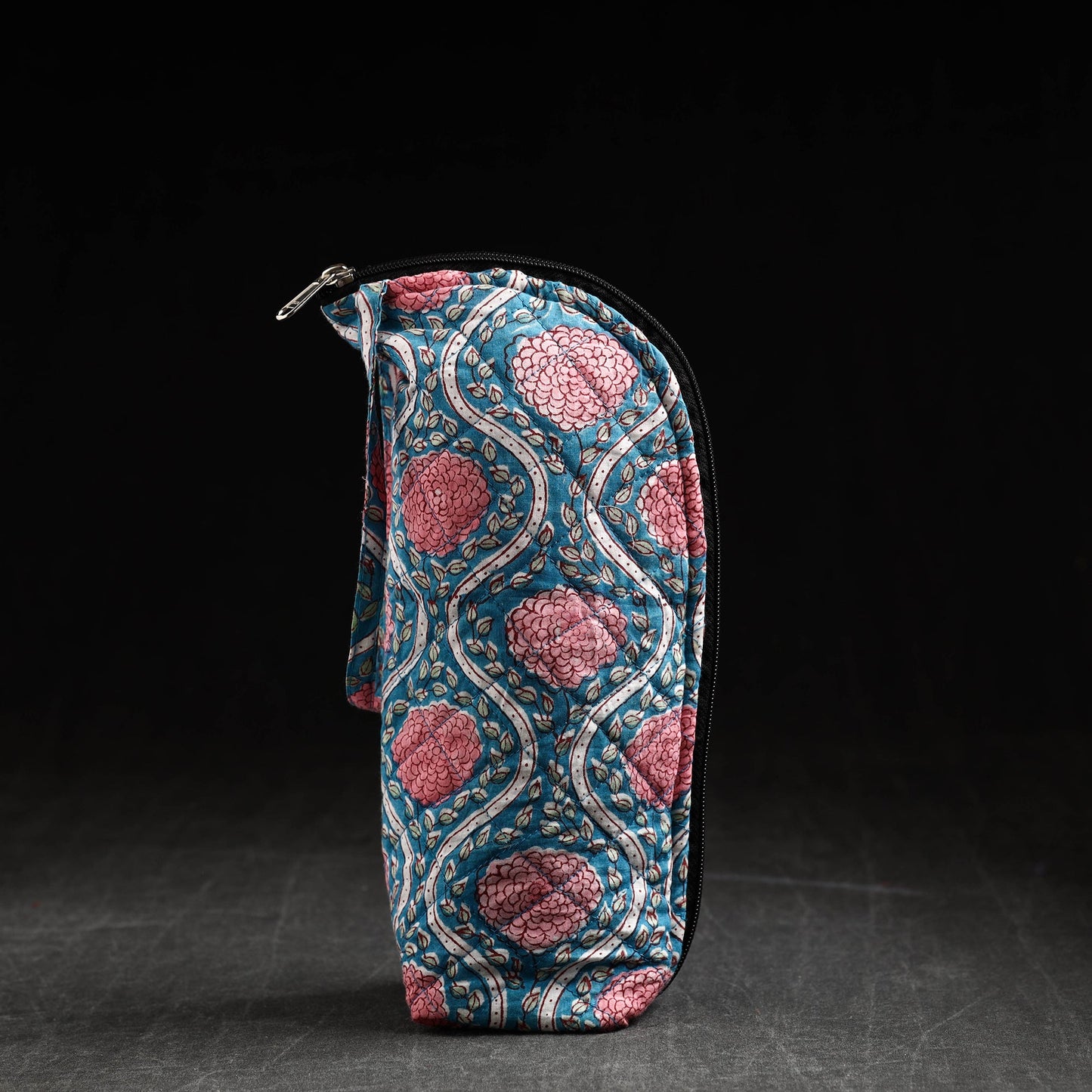 Blue Sanganeri Block Printed Cotton 1LWater Bottle Cover