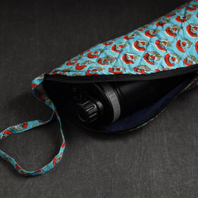  Blue Sanganeri Block Printed Cotton 1L Water Bottle Cover