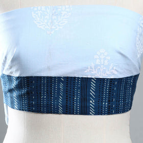 Blue - sanganeri printed cotton blouse piece 23