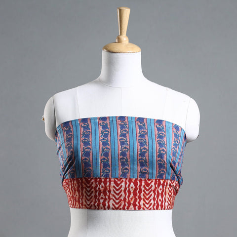 Blue - Sanganeri Block Printed Cotton Blouse Piece