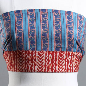 Blue - Sanganeri Block Printed Cotton Blouse Piece