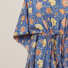 Buy Hand Block Printed Cotton Kaftan with Tie-Up Waist l iTokri.com