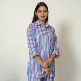 Buy Sanganeri Block Printed Cotton Night Suit Set 15 Online at iTokri.com