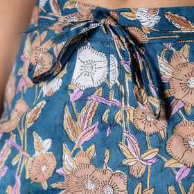 Buy Blue Sanganeri Block Printed Cotton Pant Online