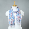 Buy Sanganeri Block Printed Cotton Stole with Tassels 101 Online at iTokri.com