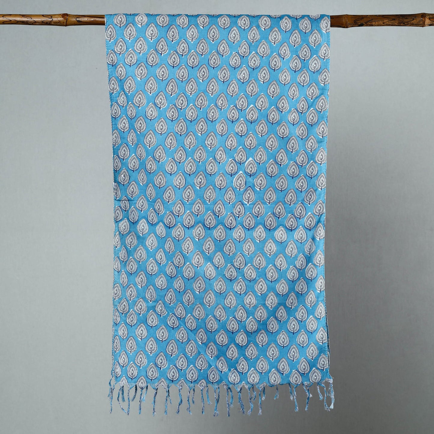 Buy Sanganeri Block Printed Cotton Stole with Tassels 89 Online at iTokri.com