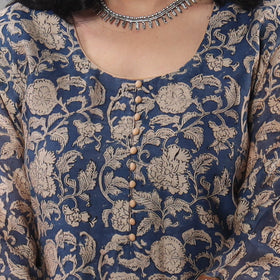 Sanganeri printing maheshwari silk kurta with palazzo &