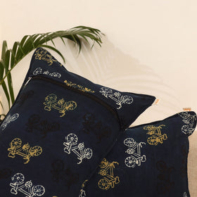 Blue - set of 2 hand pillow covers 18 - handcrafted