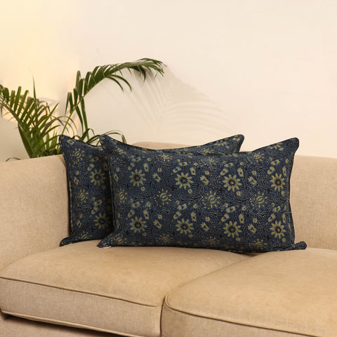 Blue - set of 2 hand pillow covers 21 - handcrafted