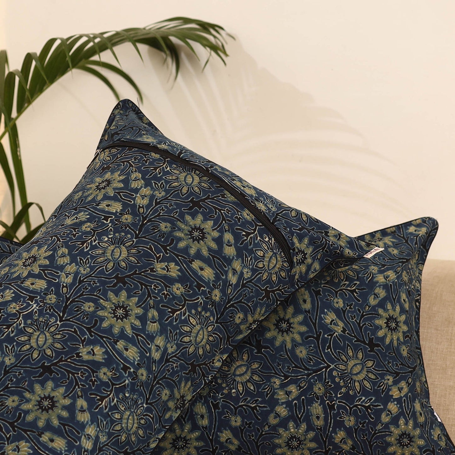 Blue - set of 2 hand pillow covers 21 - handcrafted