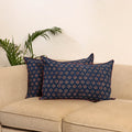 Blue - set of 2 akola hand pillow covers 103 - handcrafted