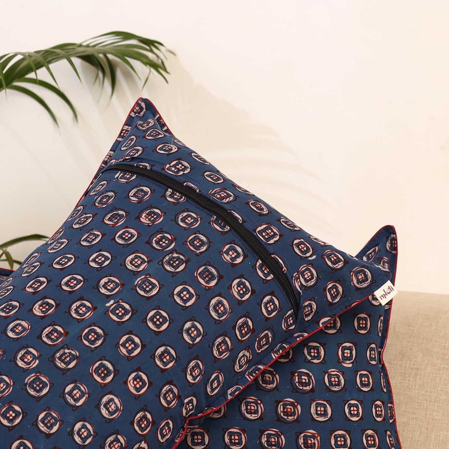 Blue - set of 2 akola hand pillow covers 103 - handcrafted