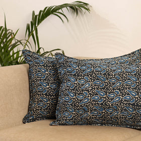 Blue - set of 2 akola hand pillow covers 99 - handcrafted