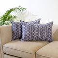 Blue - Set of 2 Hand Batik Print Cotton Pillow Covers 04