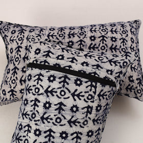 Blue - set of 2 hand batik cotton pillow covers 08