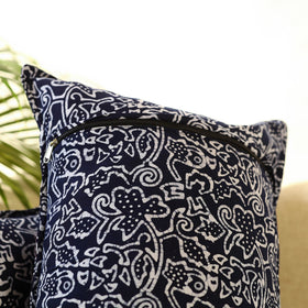 Blue - set of 2 hand batik cotton pillow covers 10