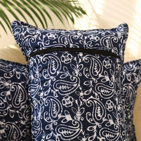 Buy Set of 2 Blue Hand Batik Print Cotton Pillow Covers