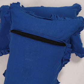 Blue - set of 2 handcrafted cotton frill pillow covers 12