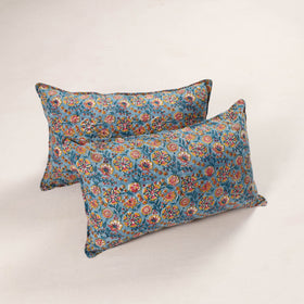 Buy Blue Set of 2 Sanganeri Block Print Cotton Pillow Covers
