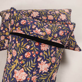 Blue - set of 2 sanganeri cotton pillow covers 34