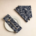 Blue Set of 4 - Hand Batik Printed Cotton Table Napkins