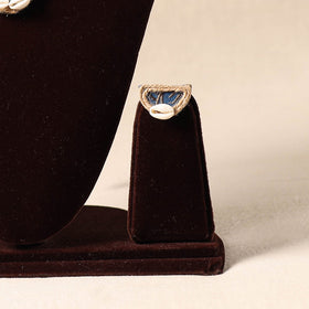 Blue Shell Work Fabart Jute Necklace Set