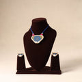 Blue Shell Work Fabart Jute Necklace Set