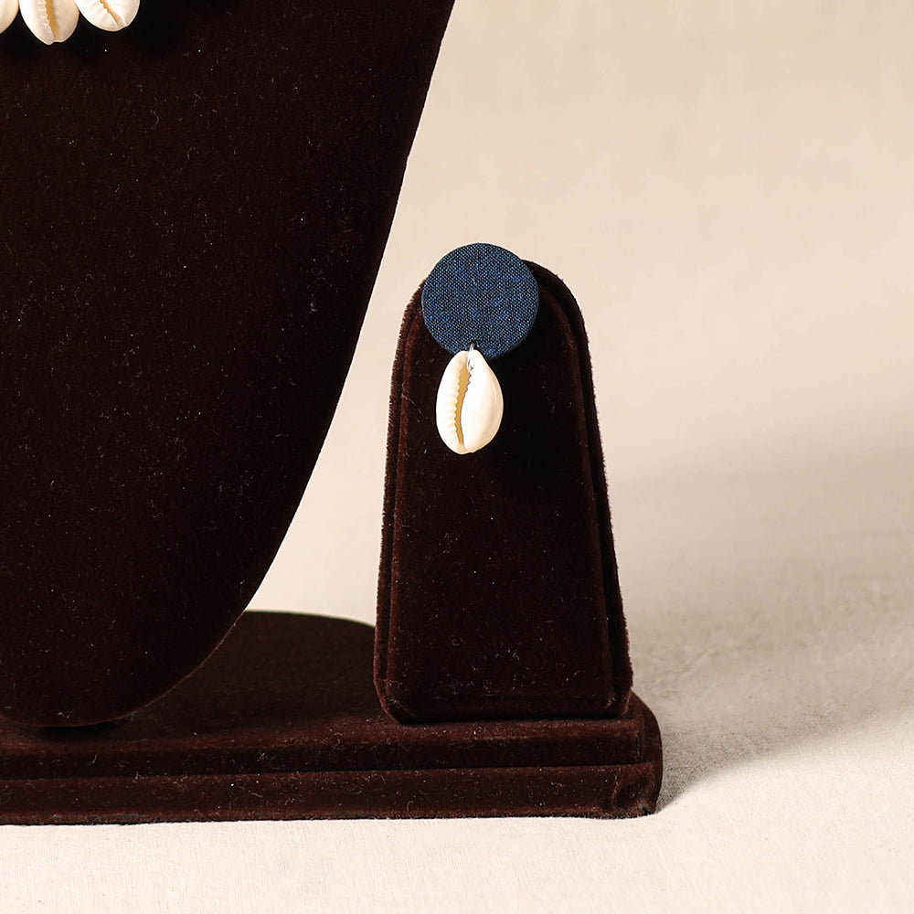 Blue Shell Work Fabart Necklace Set