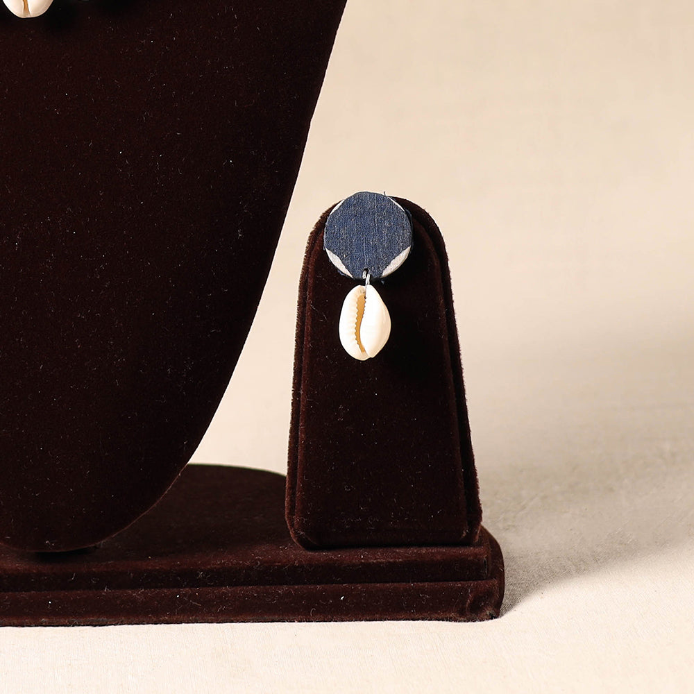 Blue Shell Work Fabart Necklace Set