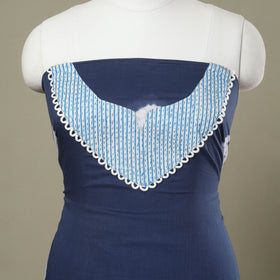 Buy Blue Shibori Patchwork Cotton Kurta Material