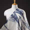 Blue  Shibori Tie-Dye Chanderi Silk Handloom Fabric 