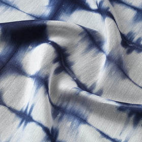Blue - shibori tie-dye chanderi silk handloom fabric