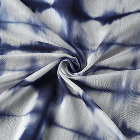 Blue - shibori tie-dye chanderi silk handloom fabric