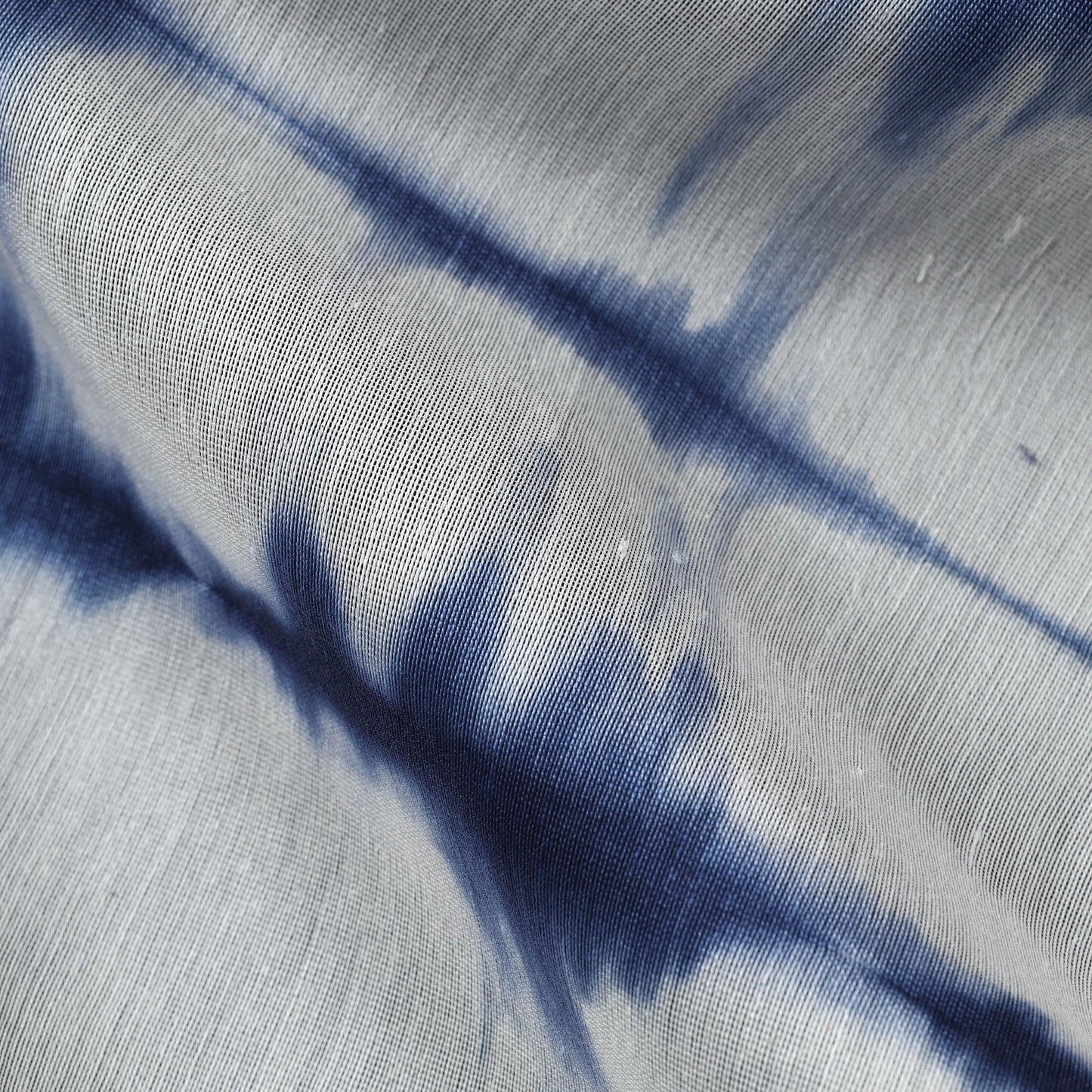 Blue - shibori tie-dye chanderi silk handloom fabric