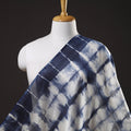 Blue - shibori tie-dye chanderi silk handloom fabric